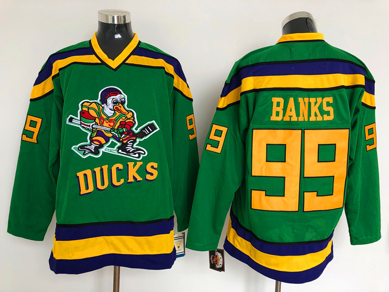 Men's Anaheim Ducks Adam Banks #99 Green Breakaway Jersey